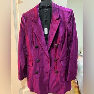 BRAND NEW WITH TAGS Rag & Bone Opal Velvet Blazer in Purple (Size 8)